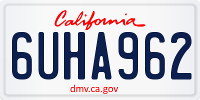 CA license plate 6UHA962