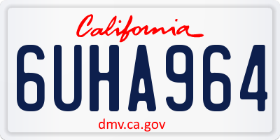 CA license plate 6UHA964