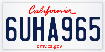 CA license plate 6UHA965