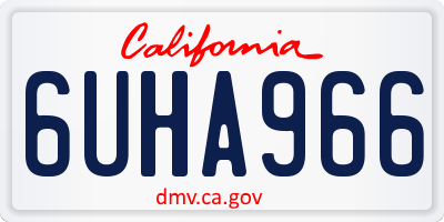 CA license plate 6UHA966