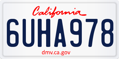CA license plate 6UHA978