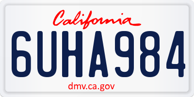 CA license plate 6UHA984