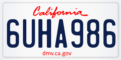 CA license plate 6UHA986