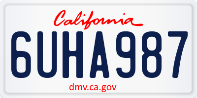 CA license plate 6UHA987