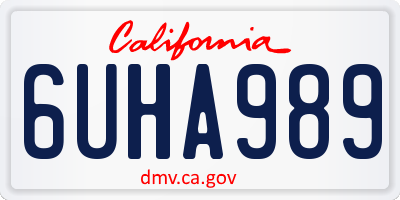 CA license plate 6UHA989