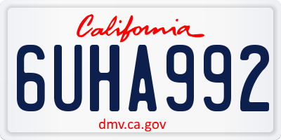 CA license plate 6UHA992