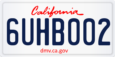 CA license plate 6UHB002