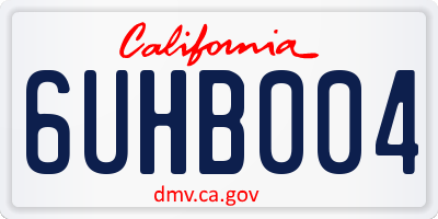 CA license plate 6UHB004