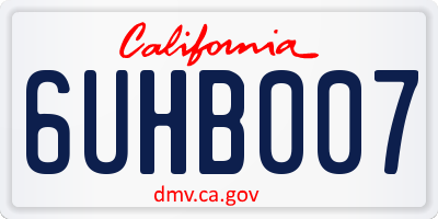 CA license plate 6UHB007
