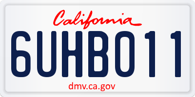CA license plate 6UHB011