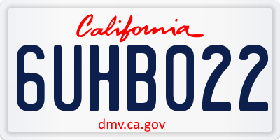 CA license plate 6UHB022