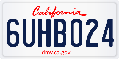 CA license plate 6UHB024