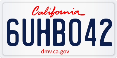 CA license plate 6UHB042