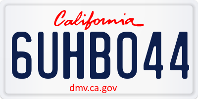 CA license plate 6UHB044