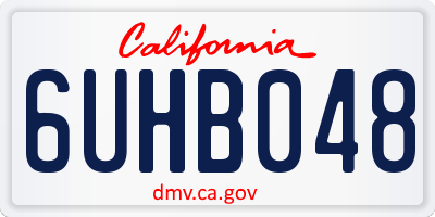 CA license plate 6UHB048