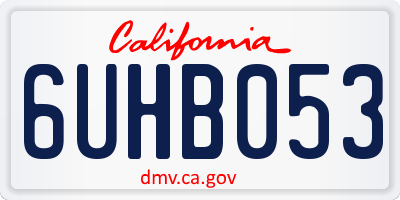 CA license plate 6UHB053