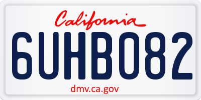 CA license plate 6UHB082