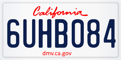 CA license plate 6UHB084