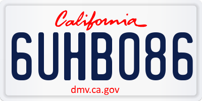 CA license plate 6UHB086