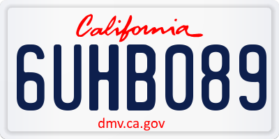 CA license plate 6UHB089