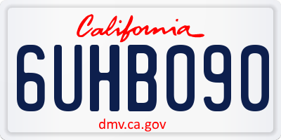 CA license plate 6UHB090