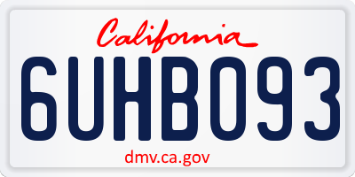 CA license plate 6UHB093