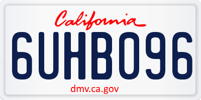 CA license plate 6UHB096