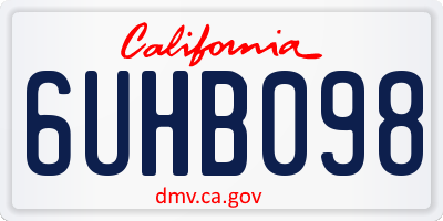 CA license plate 6UHB098
