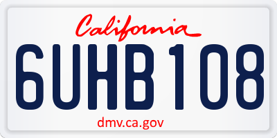 CA license plate 6UHB108