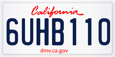CA license plate 6UHB110