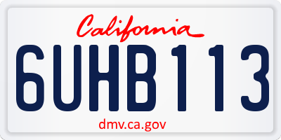 CA license plate 6UHB113