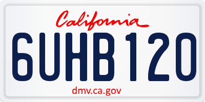 CA license plate 6UHB120
