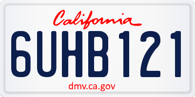 CA license plate 6UHB121