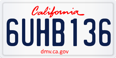 CA license plate 6UHB136
