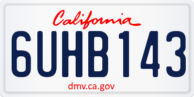 CA license plate 6UHB143