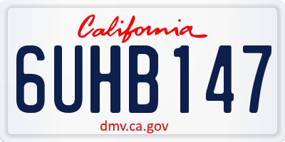 CA license plate 6UHB147
