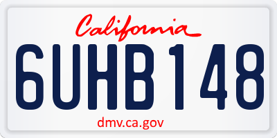 CA license plate 6UHB148