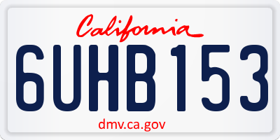 CA license plate 6UHB153