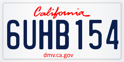 CA license plate 6UHB154