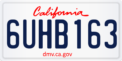 CA license plate 6UHB163