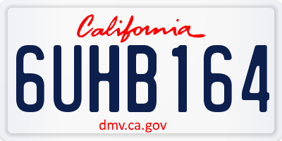 CA license plate 6UHB164