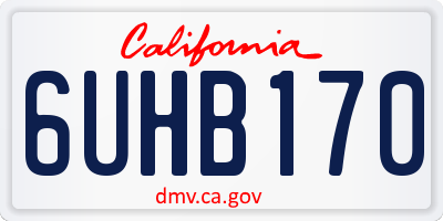 CA license plate 6UHB170