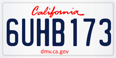 CA license plate 6UHB173