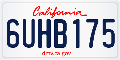 CA license plate 6UHB175