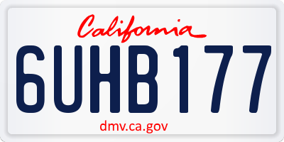 CA license plate 6UHB177