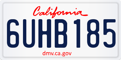 CA license plate 6UHB185