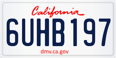 CA license plate 6UHB197