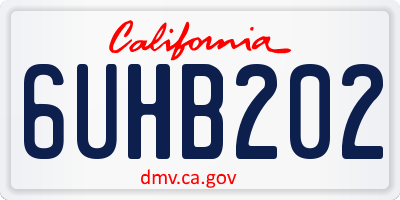 CA license plate 6UHB202