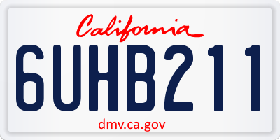 CA license plate 6UHB211