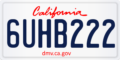 CA license plate 6UHB222